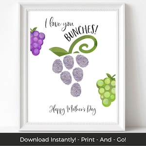 Unique Mothers Day Gift Fingerprint Art Template, Kids Thumbprint Art, Preschool Printable Handprint Art Craft, Fingerprint Craft for Kids