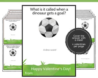 Soccer Printable Valentine Cards for Kids, Kids Valentines Cards Instant Download, Classroom Valentines, Funny Valentine Card Kids