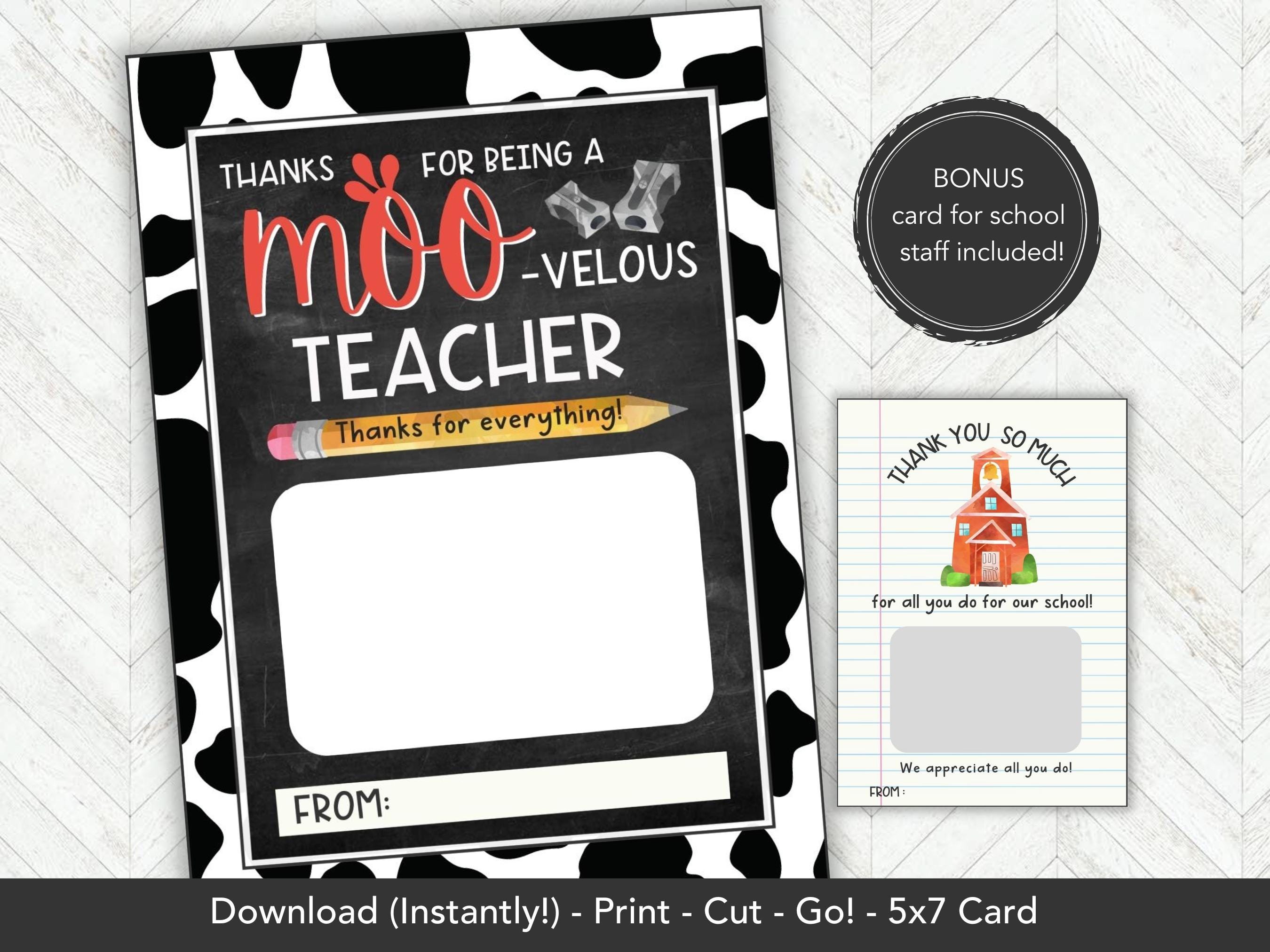 Teacher Gift Card Holder, End of Year Teacher Gifts Idea, High