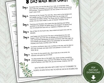 Druckbare Oster-Countdown-Christliche Osteraktivität, Osterbibel-Aktivitäten, Religiöse Ostergeschichtenkarten, Karwoche-Aktivitäten für Kinder