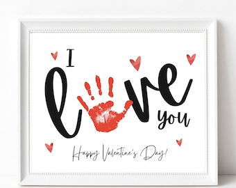 Valentines Day Craft, Preschool Activities Handprint Craft for Kids, Baby Keepsake Handprint, Babys First Valentines Day, Valentine Craft