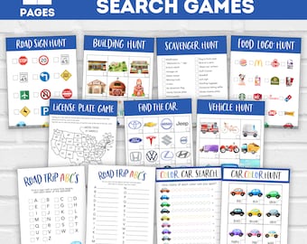 Family Road Trip Planner, Kids Road Trip Games Printable, Family Vacation Scavenger Hunt, Car Games, Travel Printables, Summer Travel Games