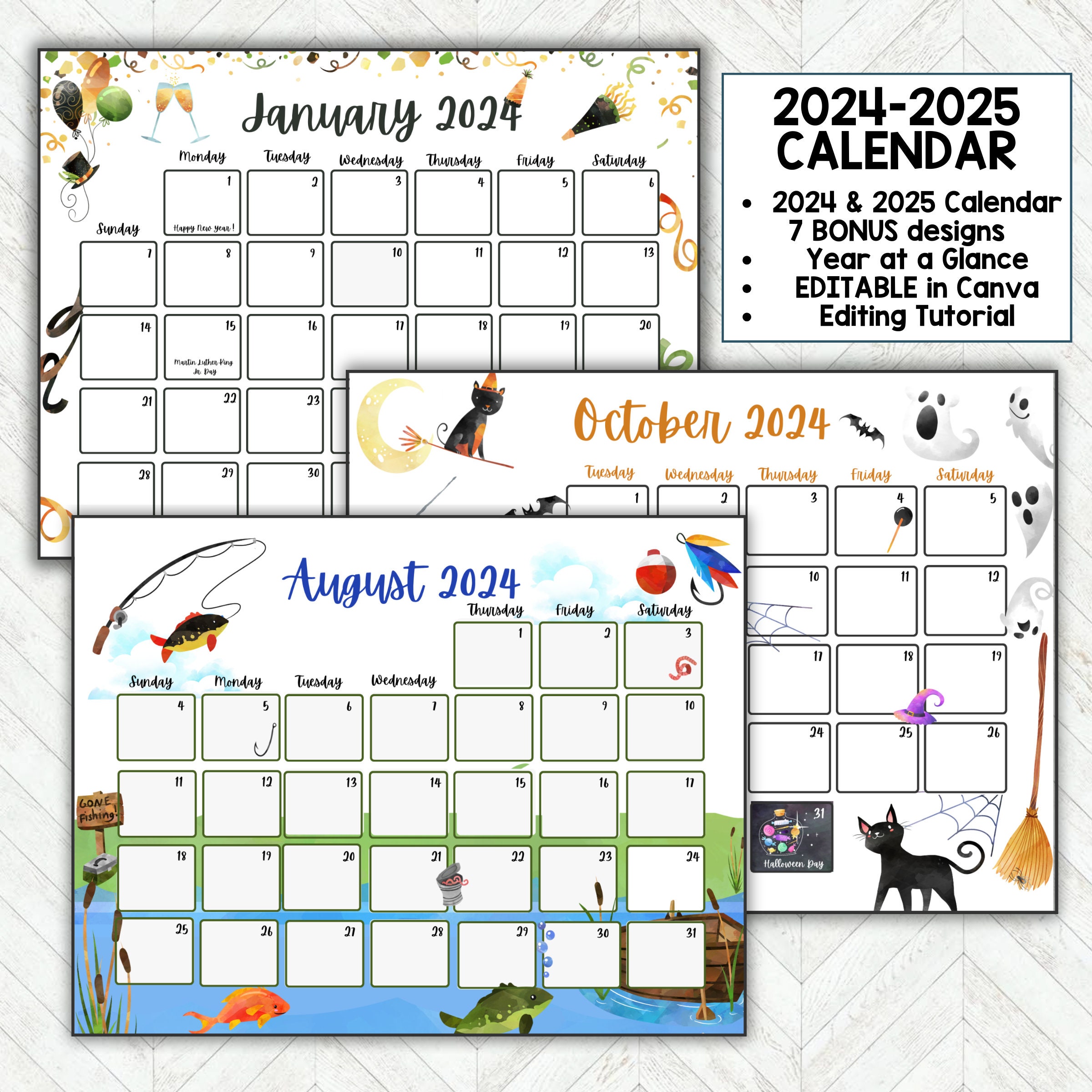 Calendrier 2024 à Imprimer 2024 Printable Calendar Monthly