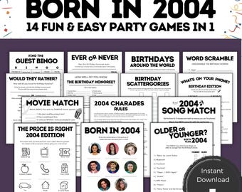 Jeux à imprimer pour son 21e anniversaire pour lui et elle, idées pour son 21e anniversaire, né en 2004, jeu de fête pour son 21e anniversaire, 21e anniversaire pour homme et femme