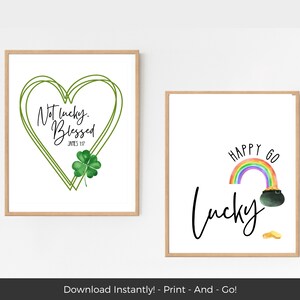 St Patricks Day Printable Wall Art Set, Irish Blessing Printable ...