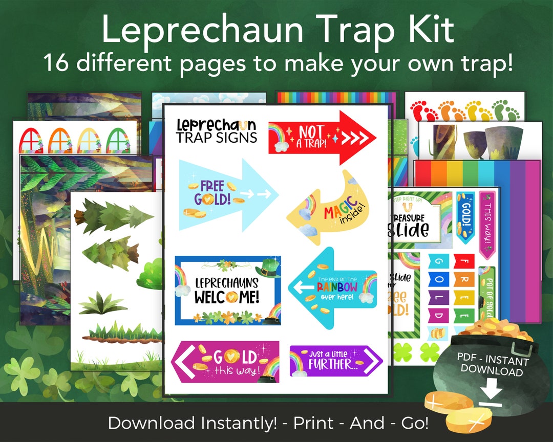 Leprechaun Trap Kit Printable St Patricks Day Activities for