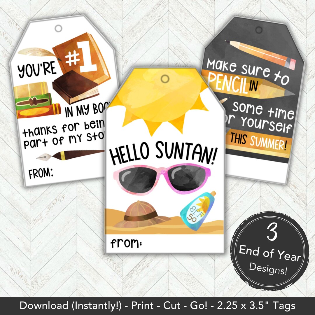 End of Year Teacher Gift From Student, Summer Gift Tag for Teachers ...