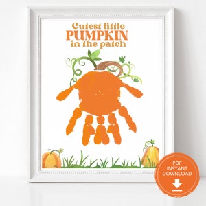 Thanksgiving Handprint Art, Fall Preschool Craft, Thanksgiving Printable Kids Craft, Handprint Keepsake, Handprint Art for Kids, Fall Craft