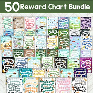 Big Bundle Kids Reward Chart Printable, Sticker Chart for Kids, Behavior Chart, Potty Training Chart, Reading Chart for Boys and Girls