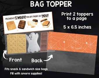 Halloween-presentetikett för direktnedladdning, godispåseetikett, utskrivbar Halloween-presentkorgetikett, goodiebag för Halloween-födelsedag eller granne