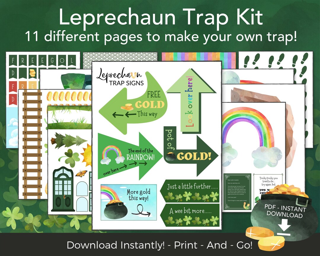 Leprechaun Trap Kit Printable St Patricks Day Activities for
