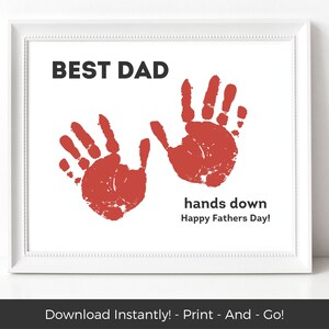 First Time Dad Gift, Sentimental Gift Dad, First Fathers Day Handprint Craft Idea, Toddler or Preschool Activities, Handprint Art for Kids