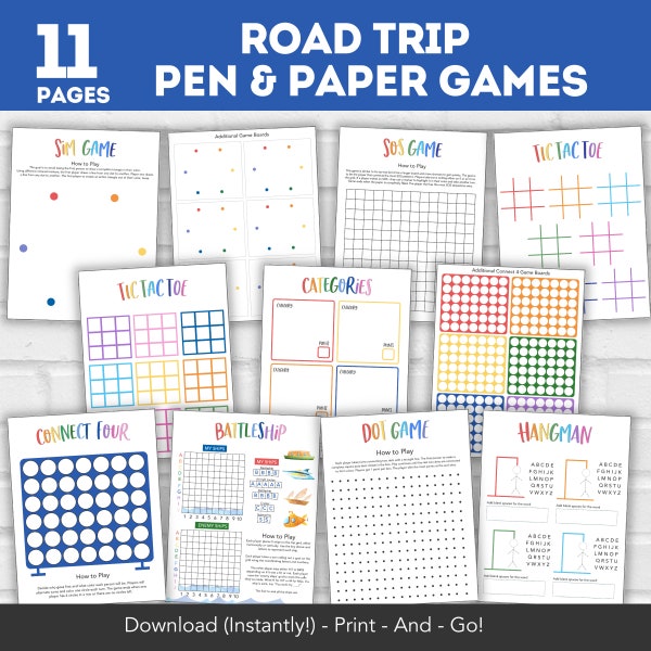 Kids Road Trip Games Printable, Family Road Trip Planner, Family Vacation Scavenger Hunt, Car Games, Travel Printables, Summer Travel Games