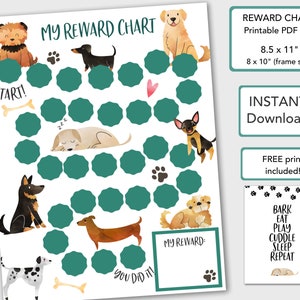 Puppy Dog Reward Chart for Kids Behavior Chart Printable, Chore Chart ...