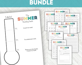 Summer Reading Challenge Printable, Teen, Adult or Kids Reading Journal or Reading Tracker, Childrens Book Tracker Printable Log, Book Log
