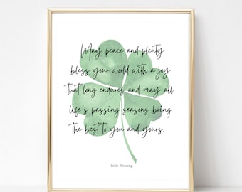 St Patricks Day Irish Blessing Printable Wall Art Decor, Saint Patricks ...