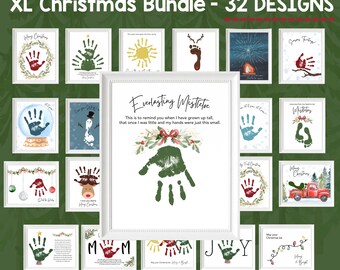 Weihnachten Handabdruck Bastelpaket, Handabdruck Kunst Weihnachtshandwerk für Kinder, Prek Weihnachtsaktivität, Handabdruck Andenken Babys erstes Weihnachten
