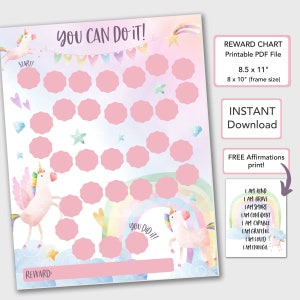 Einhorn Belohnungstabelle für Kinder Behavior Chart Behaviour Chart druckbar, Chore Chart Kleinkinder, PDF Instant Download Kleinkind Sticker Chart, Kids Chart