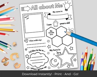 All About Me Template, Preschool Worksheets, Kindergarten Homeschool Classroom, Preschool Teacher, Preschool Printable, Writing Worksheet