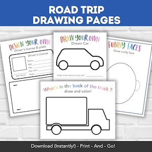 Road Trip druckbare Kinderaktivität, Road Trip Spiele für Kinder, Sommerautospiele, Familienferien Reiseaktivitäten, druckbare Spiele für Kinder