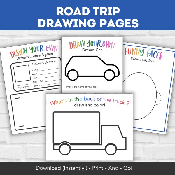 Road Trip Printable Kids Activity, Road Trip Games for Kids, Summer Car Games, Family Vacation Travel Activities, Printable Games for Kids