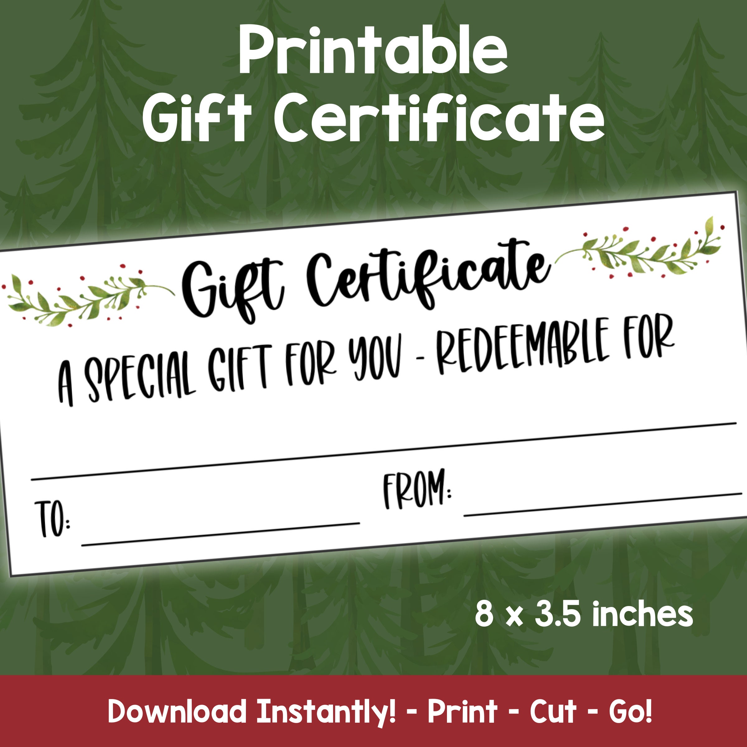 Christmas Gift Certificate Template Printable, Gift Voucher, Blank Gift  Certificate for Gift for Kids, Spouse, Parents, or Grandparents - Etsy, image size:2400x2400