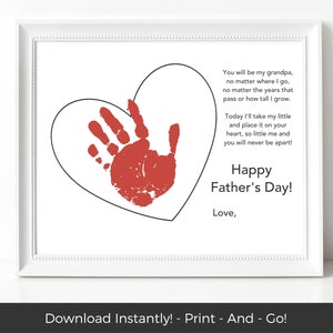 Poema imprimible con huellas de manos del día del padre del abuelo, regalo del abuelo de los nietos, arte con huellas de manos del día del padre, ideas artesanales con huellas de manos del abuelo