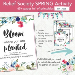 Relief Society SPRING Activity, RS Activity Invitation Printable, LDS Printable Ministering Idea, Church of Jesus Christ 2024