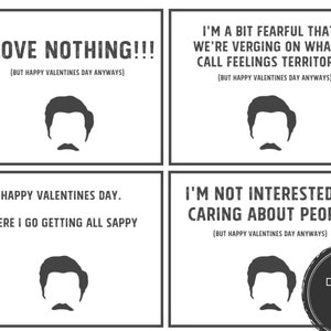 Ron Swanson Valentine Card Printable - Park and Rec Card - Funny Valentines Cards for Men - Parks and Recreation Quote Instant Download PDF