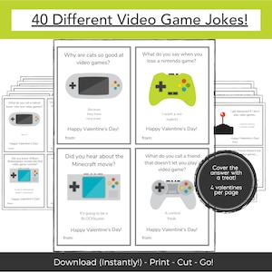 Cartões de dia dos namorados para jogos de vídeo para impressão, cartões de dia dos namorados para jogadores para crianças, cartões de dia dos namorados para jogadores, cartões de dia dos namorados para meninos para impressão, piadas para namorados