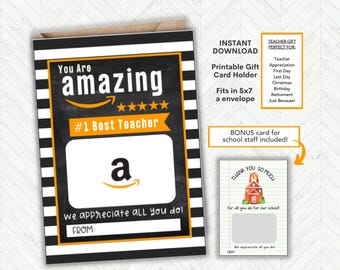 Teacher Appreciation Gift, Best Teacher Gift Card Holder, Gift Card Template, End of Year Teacher Gifts Bulk, School Principal Gift Idea