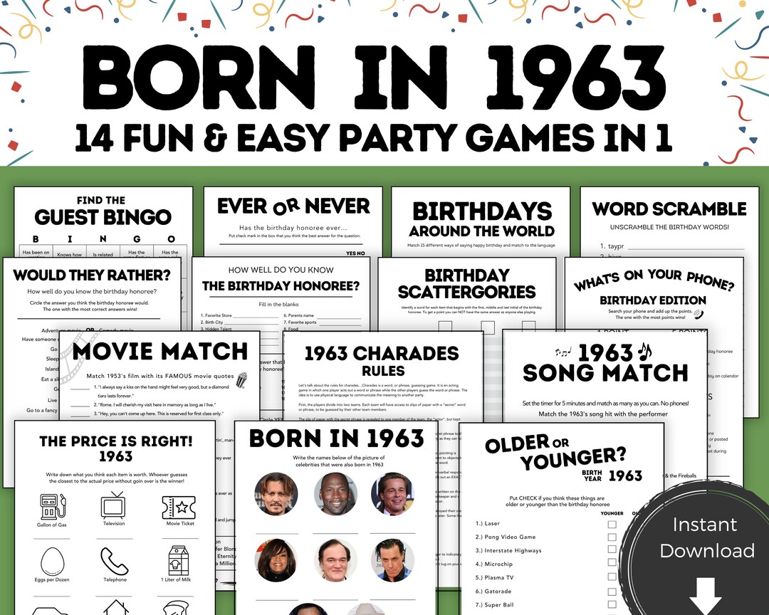 60th Birthday Activity Ideas
 60th Birthday Games 60 Birthday 60th Birthday Party Games Etsy