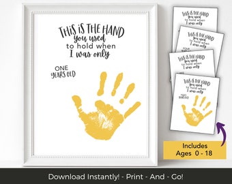Handprint Art Memories Printable, Handprint Craft Keepsake Book, School Memory Book Printable for Kids, Keepsake Box or Memory Box Ages 0-18