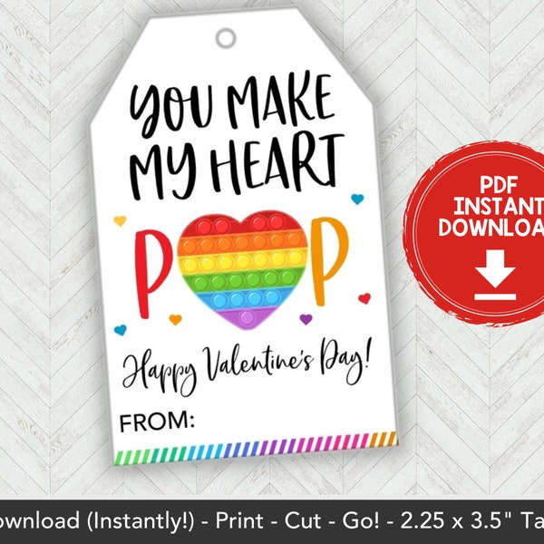 Popit Valentine Printable Etsy