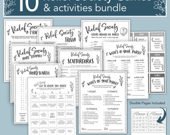 RELIEF SOCIETY Activity Game Bundle, Activity Printable, Get to Know You Printable Pack, LDS Printable Game, Church of Jesus Christ 2022
