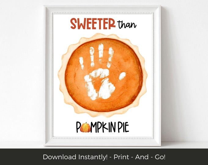Thanksgiving Pumpkin Pie Handprint Craft Download, 2025 Fall Preschool ...