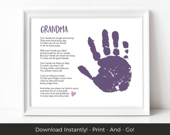 Mothers Day Handprint Art, DIY Mothers Day Gift for Grandma, Gift from Grandkids, Handprint Mothers Day Craft, My First Mothers Day Craft