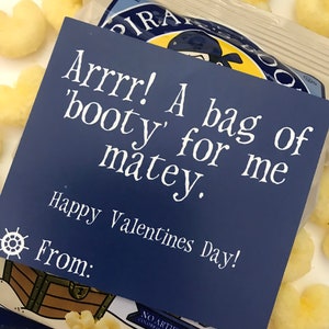 Pirate Valentine Printable - No Candy Valentines - Non Candy Kids Valentines - Printable Valentines for Boys