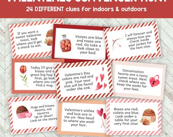 Valentines Scavenger Hunt for Kids, Printable Treasure Hunt, Indoor or Outdoor Valentines Day Activity for Kids Games, Valentines Printable