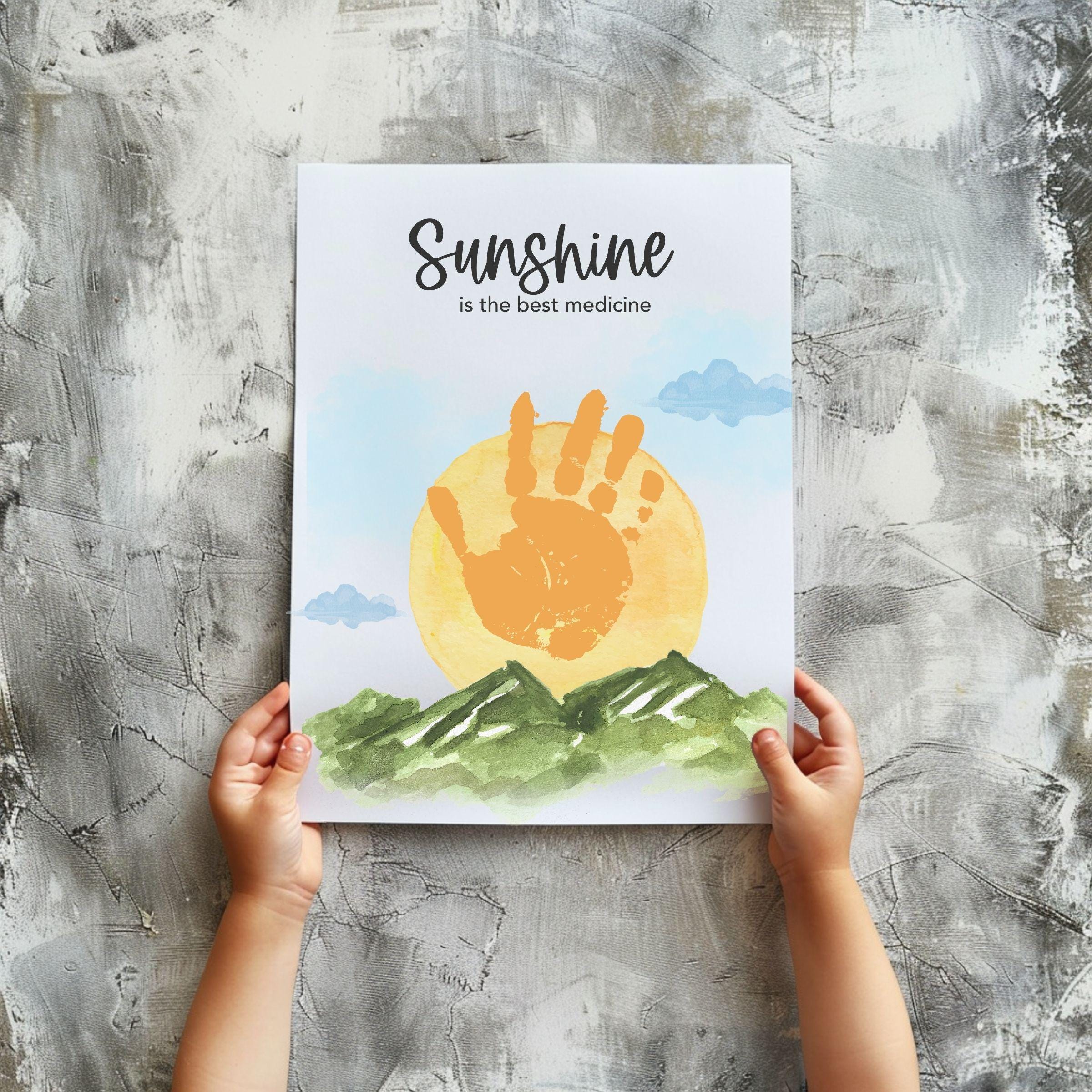 Sunshine Sun Handprint Activity, Preschool or Toddler Handprint Art ...