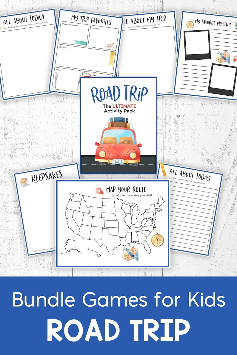 Kids Road Trip Games Printable, Family Road Trip Planner, Family Vacation Scavenger Hunt, Car Games, Travel Printables, Road Trip Journal image 7