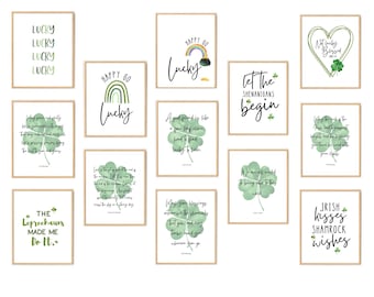 St Patricks Day Printable Wall Art Set, Irish Blessing Printable, Gallary Wall Set Digital Art, Printable St Patricks Day Decor Bundle