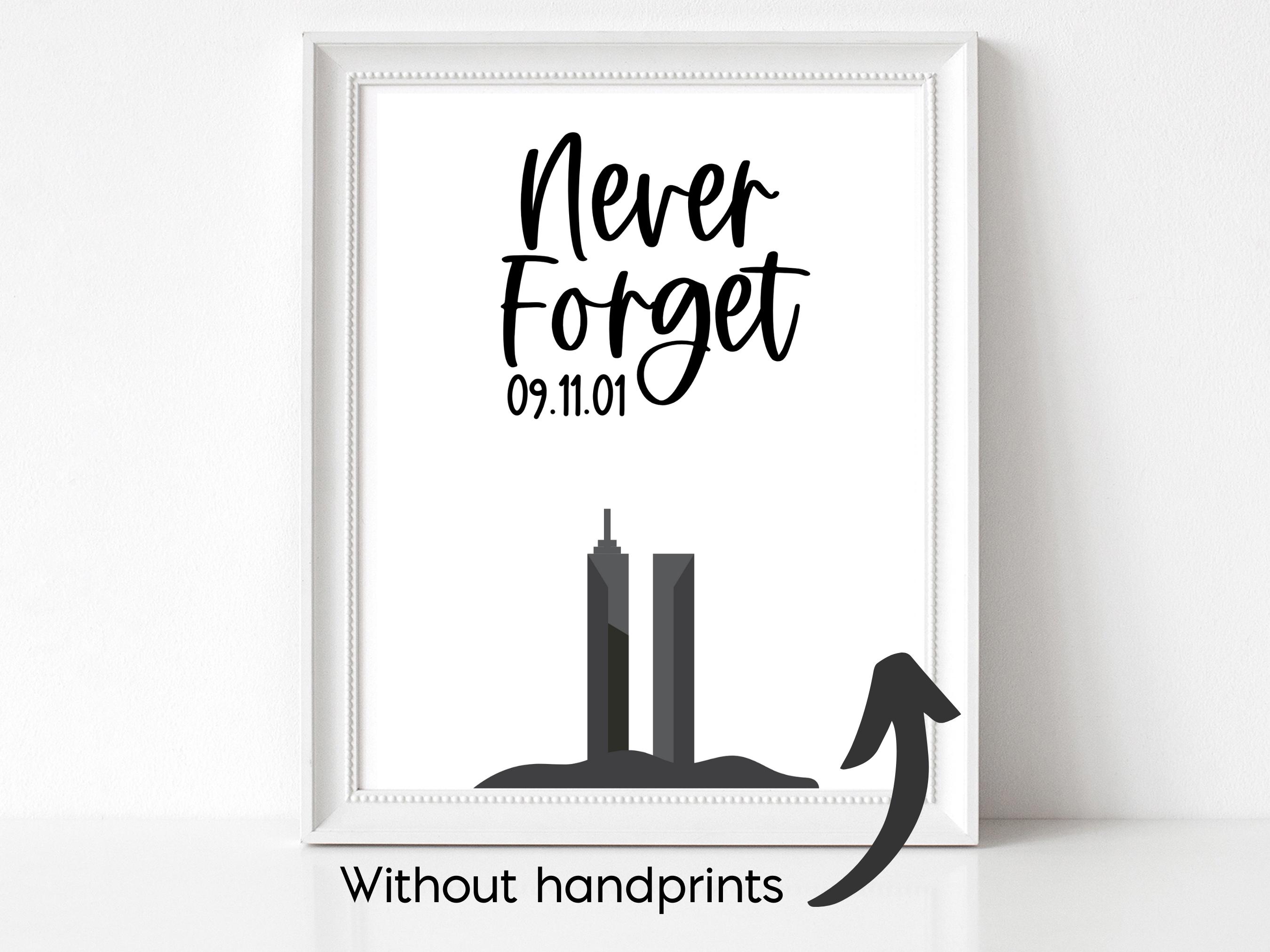 9/11 Handprint Craft Printable, Never Forget Patriotic Art for