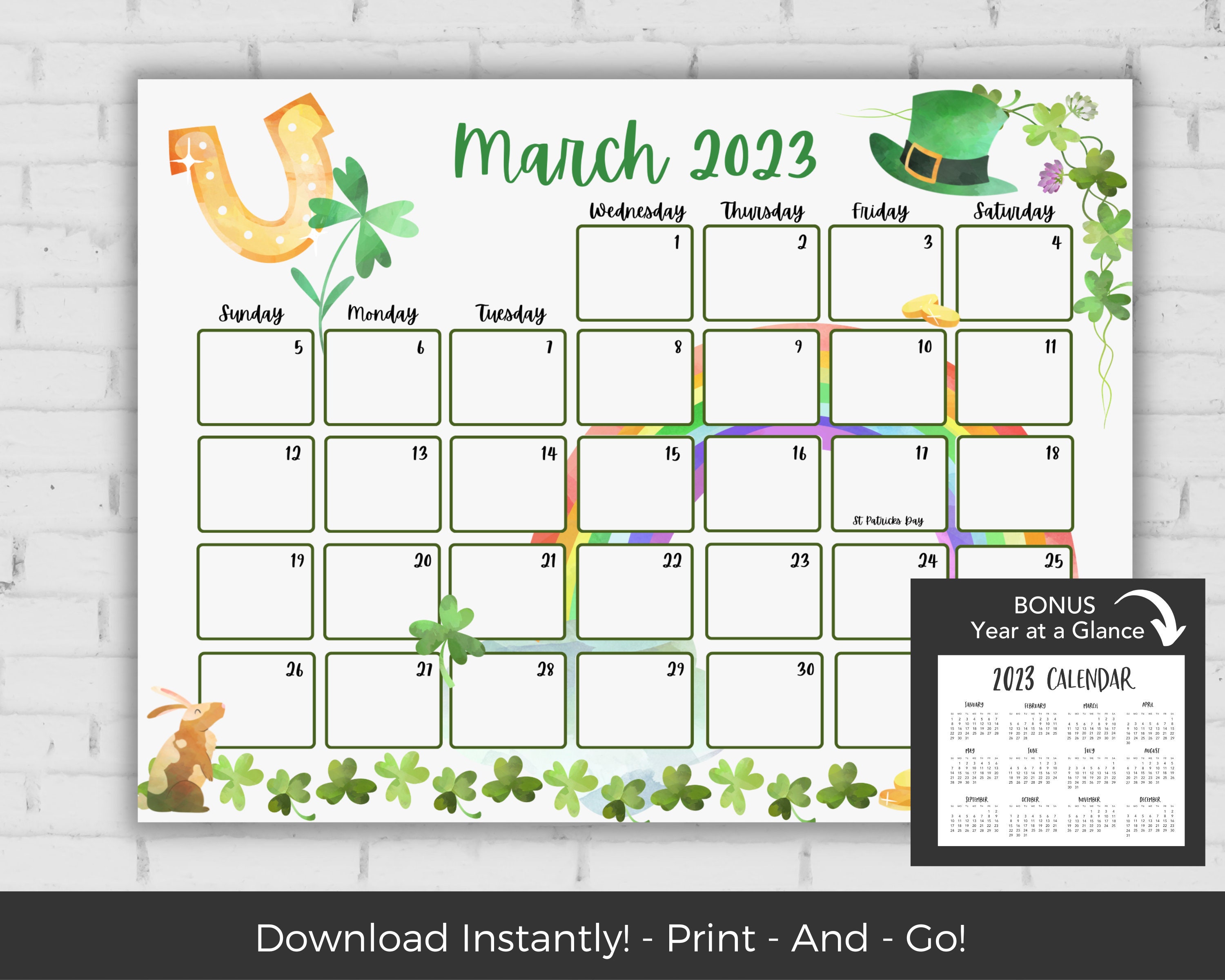 March 2023 Calendar Kids Calendar Printable Calendar 2023 - Etsy
