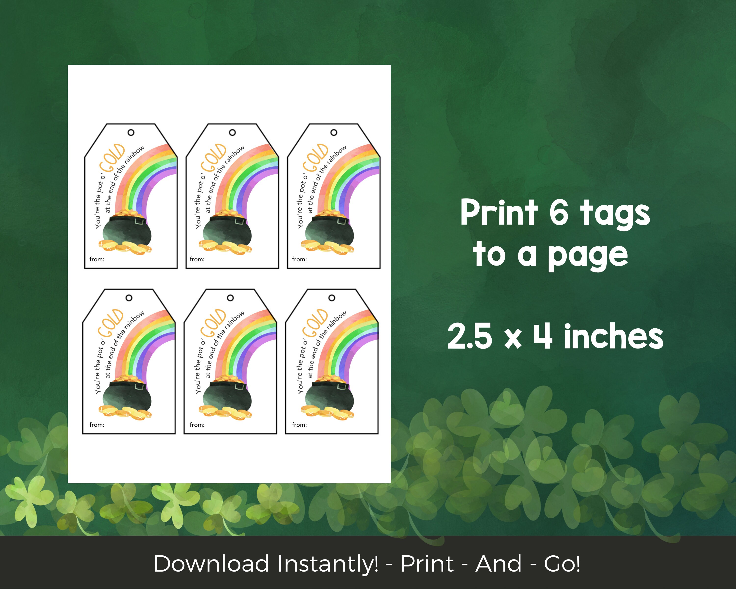 St Patricks Day Printable Gift Tag St Patricks Day Tags - Etsy