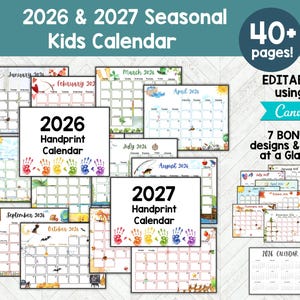 Kalender 2026 2027, afdrukbare kinderkalender, afdrukbare maandkalender 2026 2027, wandkalender 2026 Kalender 2027 afdrukbare klaskalender