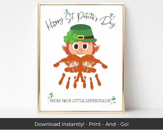 Leprechaun Craft Ideas, St Patricks Day Activities, Leprechaun Handprint Art, Preschool Activities, Toddler Crafts, Handprint Craft for Kids