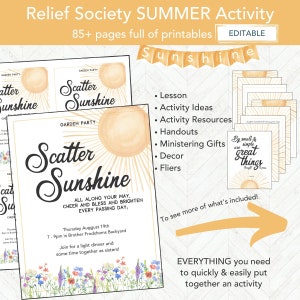 Relief Society Summer Activity, RS Activity Invitation Printable, LDS Printable Ministering Idea, Church of Jesus Christ 2024