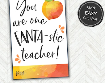 Teacher Appreciation Gift Tag, Teacher Thank You Gift, Teacher Appreciation Tags for Soda Drink, Last or First Day Gift or Back to School