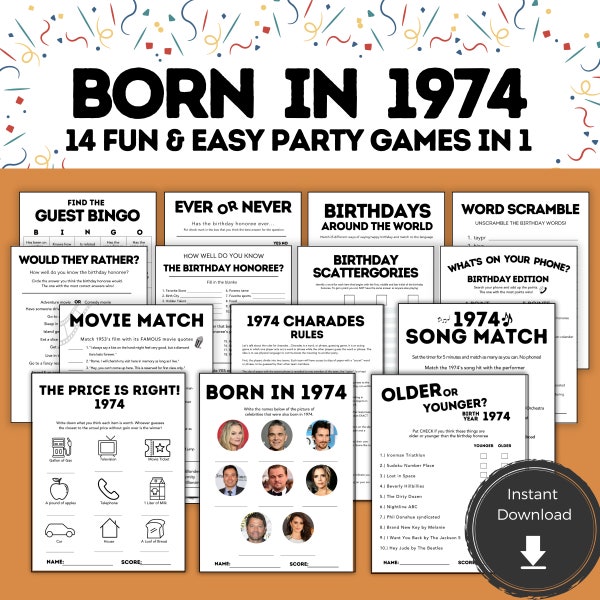 50th Birthday Games, 50 Birthday, 50th Birthday Party Games 1974, 50th Bday, 50th Birthday For Him Ideas, 50th Birthday Men Women or Adults